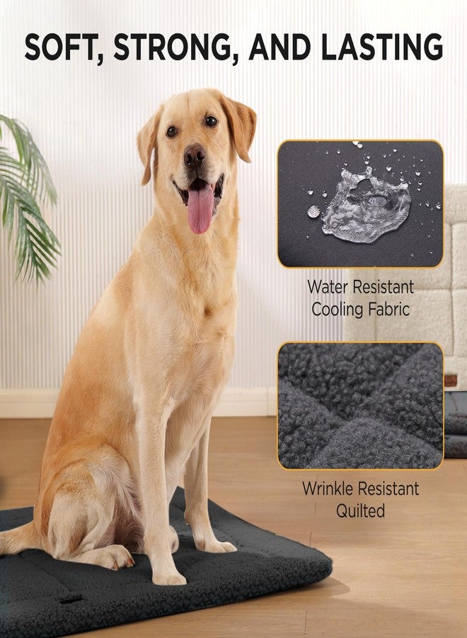 Joydeco Low Profile Dog Crate Mat Reversible Bed Pad, Washable Dog Pad Mat with Ultra Soft Fleece, Compact Design Kennel Beds Mats for Large Medium Small Pets, 35" x 23" Dark Gray - Image 4